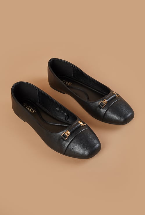CODE Metal Accent Ballerinas