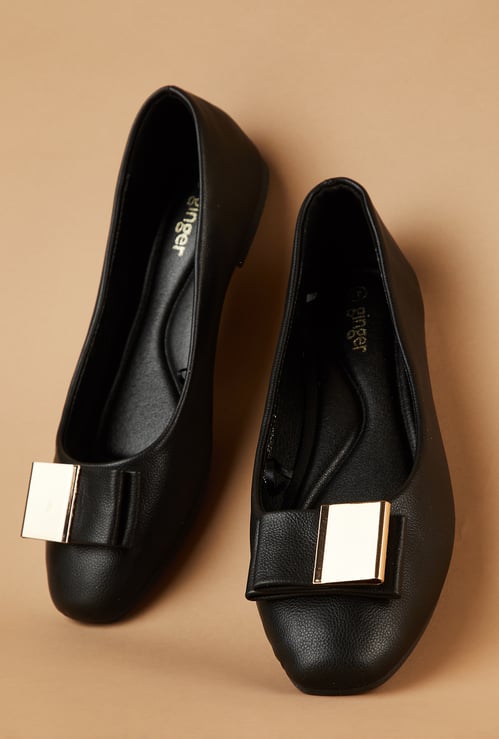 GINGER Bow-Detailed Ballerinas