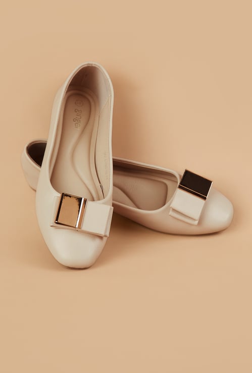 GINGER Bow-Detailed Ballerinas