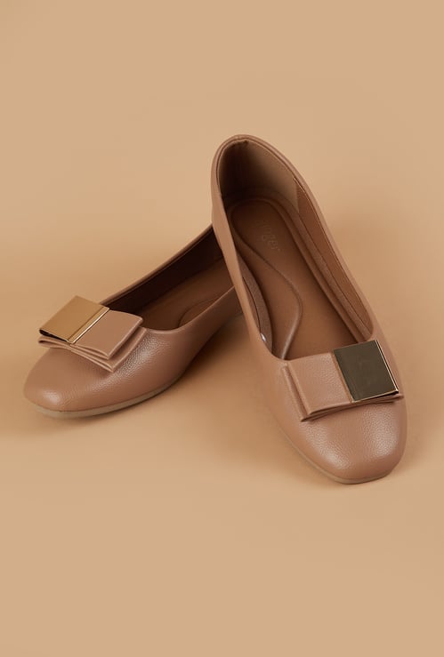 GINGER Bow-Detailed Ballerinas
