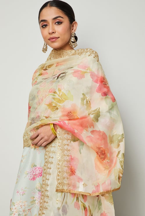 MELANGE Floral Print Dupatta