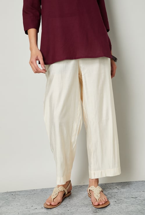MELANGE Solid Straight Pants
