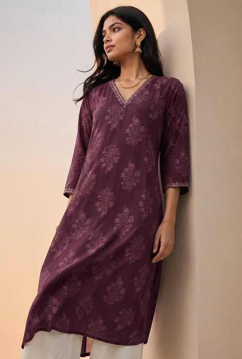 MELANGE Floral Print Kurta