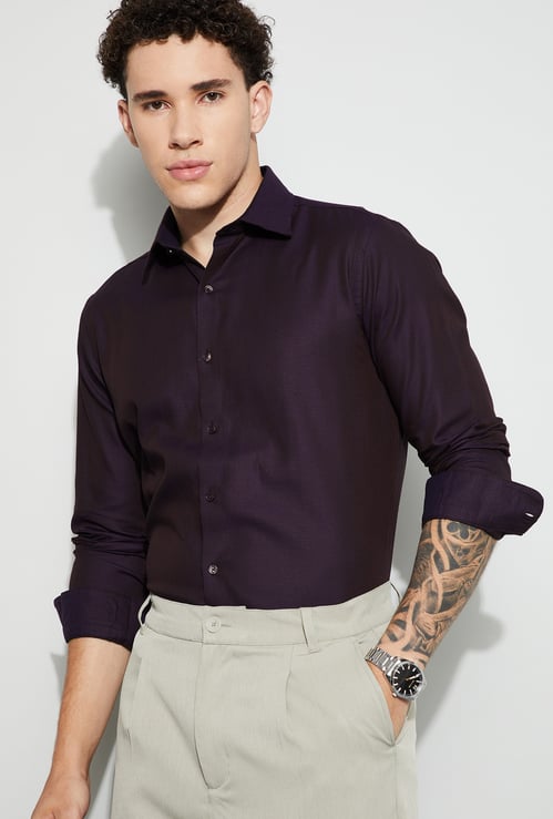 CODE Textured Slim Fit Formal Shirt