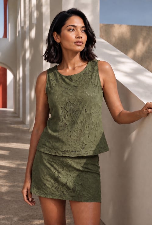 COLOUR ME Floral Lace Top