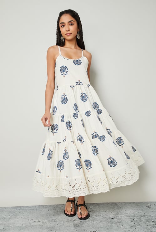 COLOUR ME Printed Tiered Dress