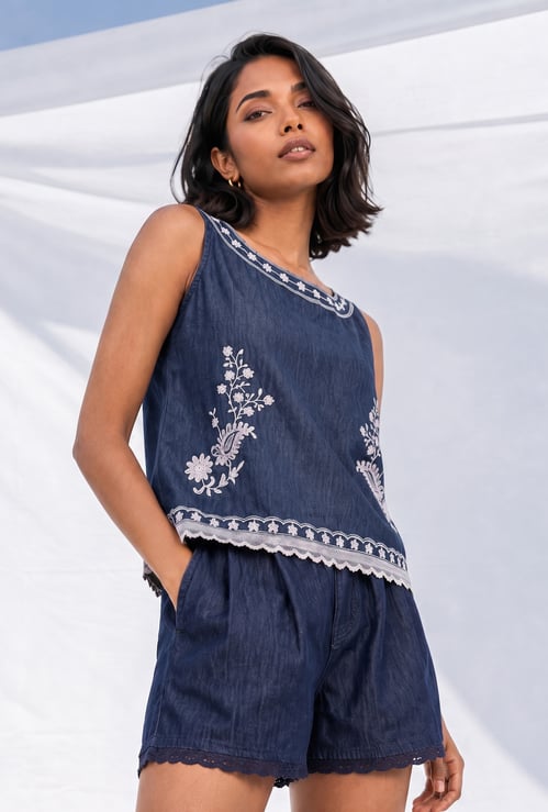 COLOUR ME Embroidered Top