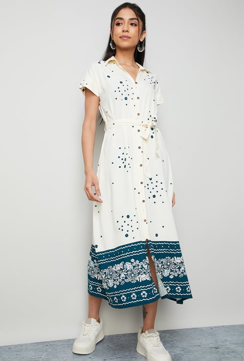COLOUR ME Printed Shirt Dress
