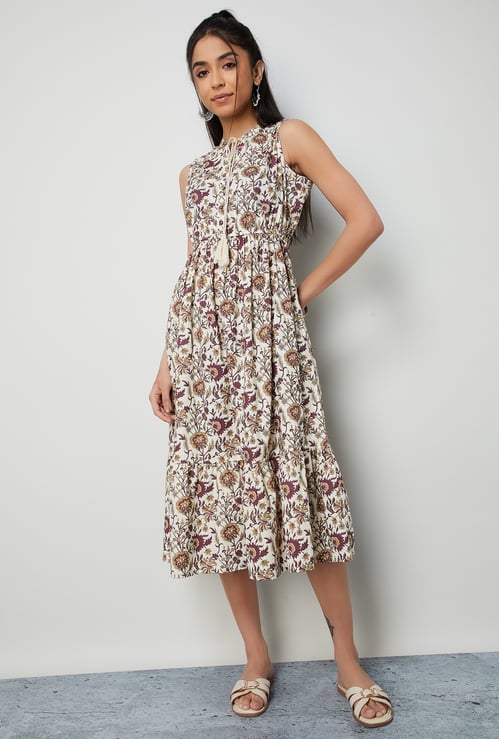 COLOUR ME Floral Print Midi Dress
