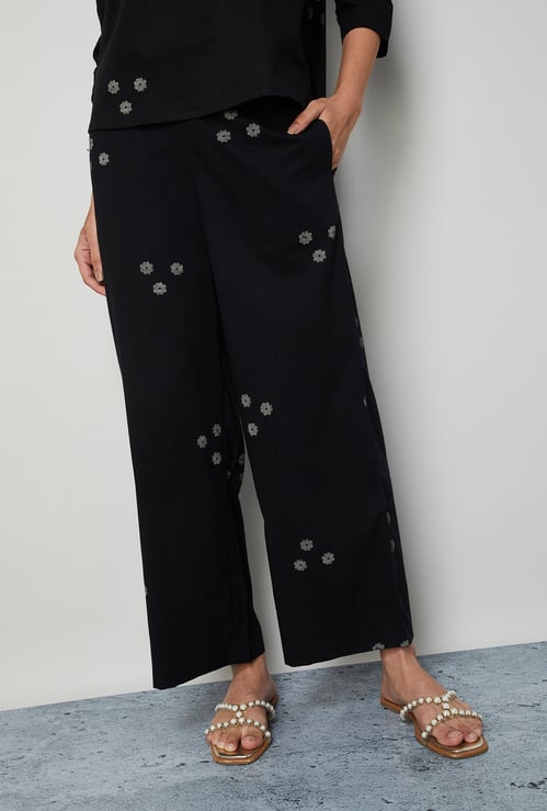 COLOUR ME Floral Print Straight Pants