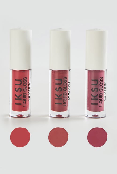 IKSU Liquid Gloss Lipstick - Rouge Rave - 1.6ml+1.6ml+1.6ml