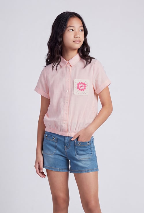 FAME FOREVER Girls Embroidered Top