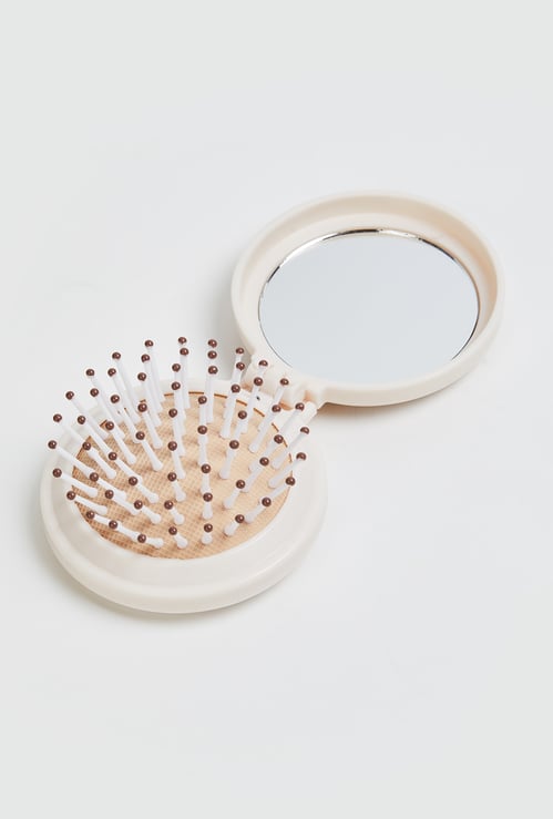 FAME FOREVER Compact Hair Brush with Mirror