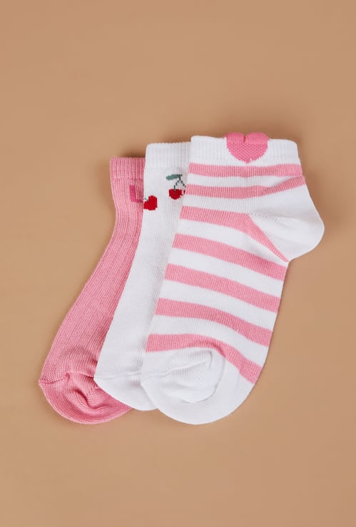 FAME FOREVER Patterned Ankle Length Socks - Pack of 3