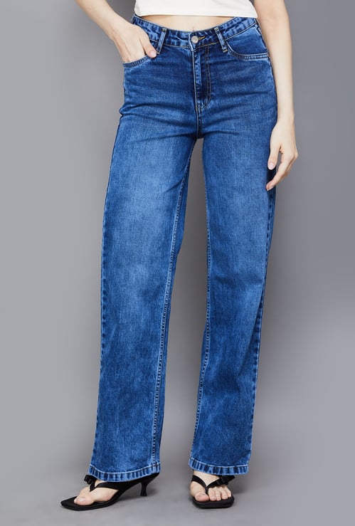 KRAUS Solid Straight Fit Jeans