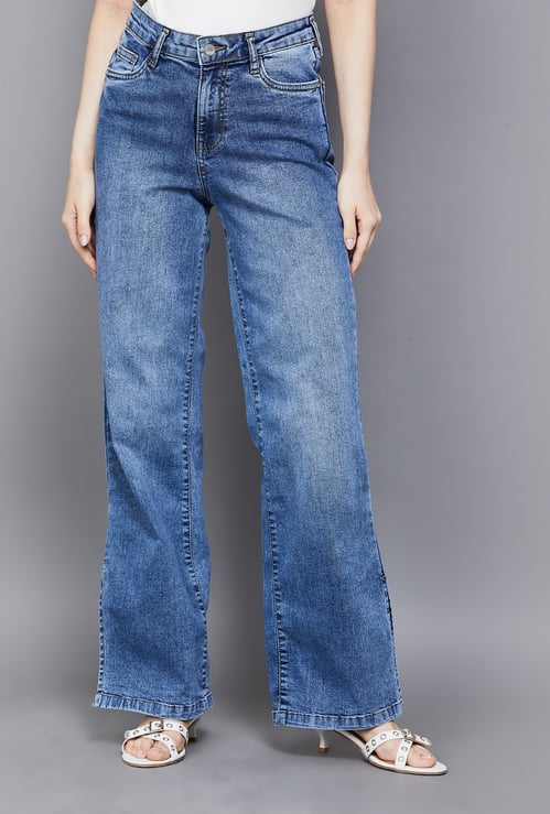 KRAUS Solid Wide Leg Jeans