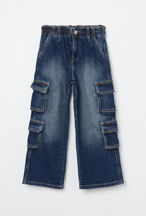 UNITED COLORS OF BENETTON Girls Washed Cargo Jeans