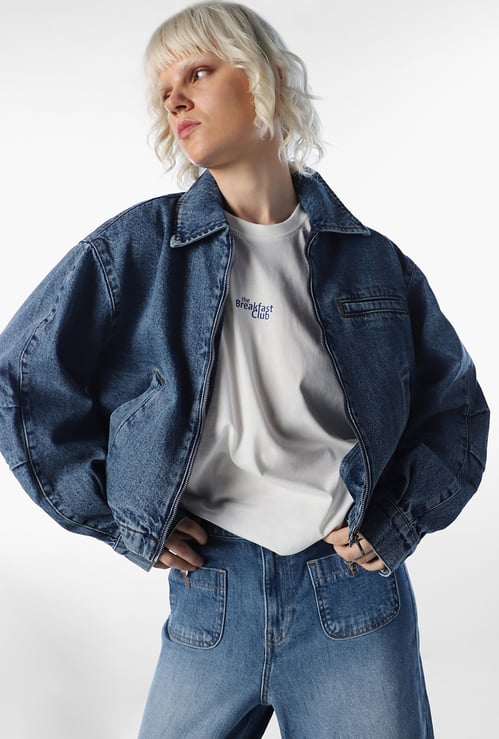 ONLY Denim Spread Collar Jacket