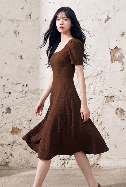 CODE Textured A-Line Dress