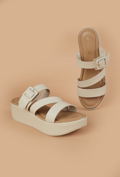 CODE Solid Buckle Strap Platforms
