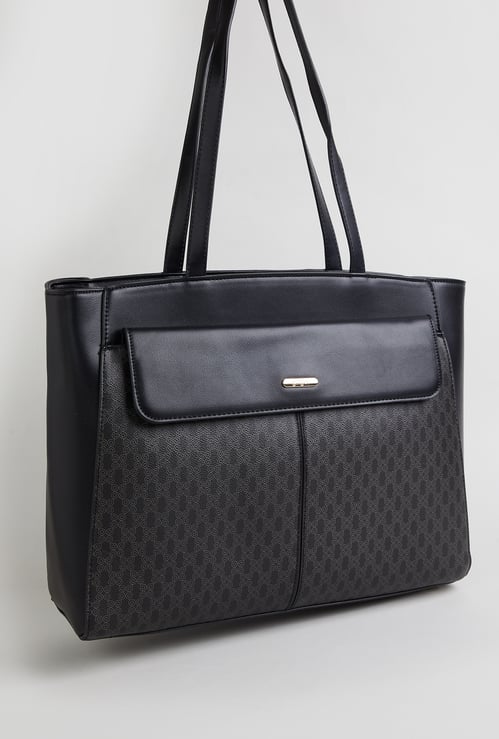 GINGER Monogram Print Laptop Bag
