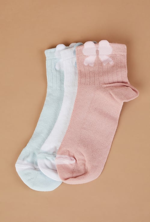 FAME FOREVER Floral Calf Length Socks - Pack of 3