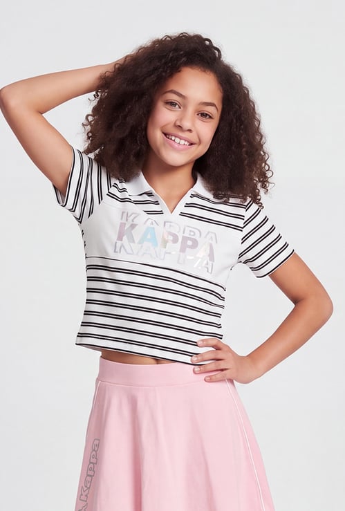 KAPPA Girls Striped Polo T-shirt