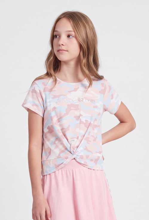 KAPPA Girls Camouflage Print T-shirt