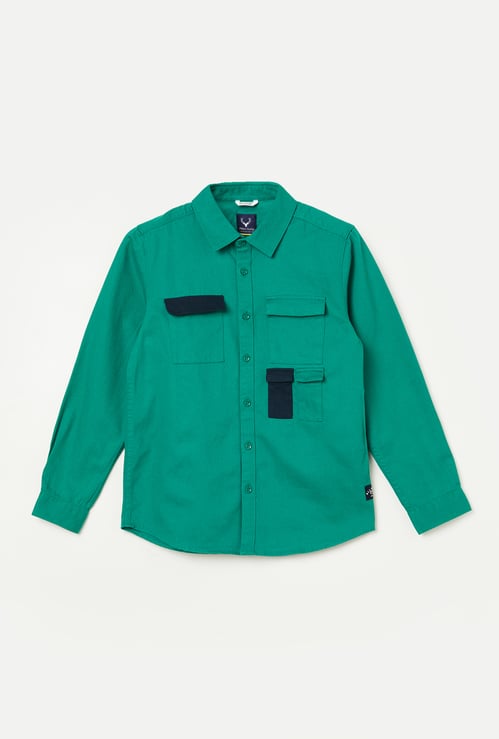 ALLEN SOLLY Boys Graphic Print Full Sleeves Shirt