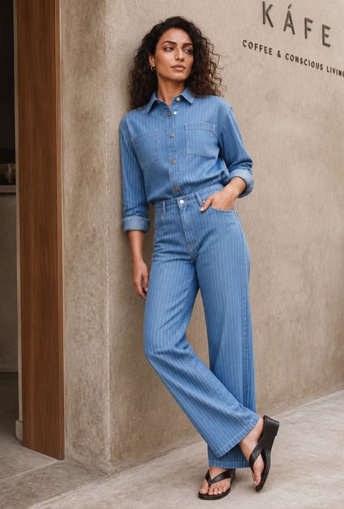 FAME FOREVER Striped Relaxed Fit Jeans