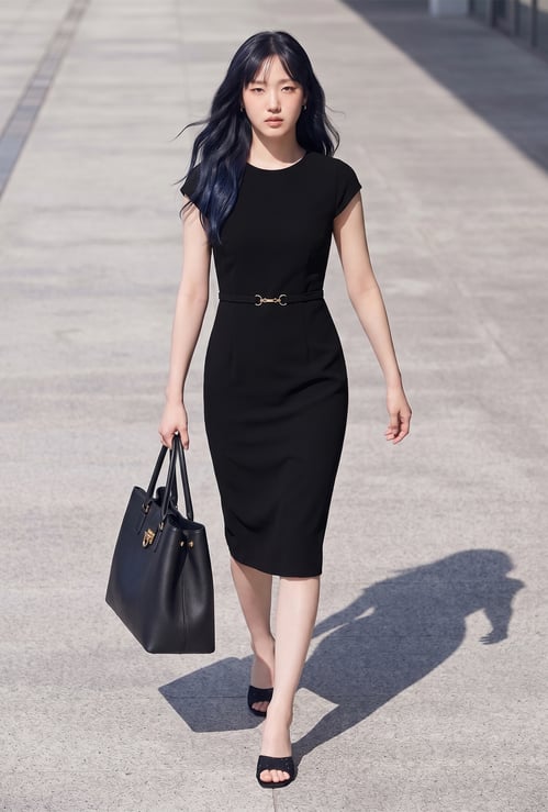 CODE CLASSIC Solid Belted Sheath Dress