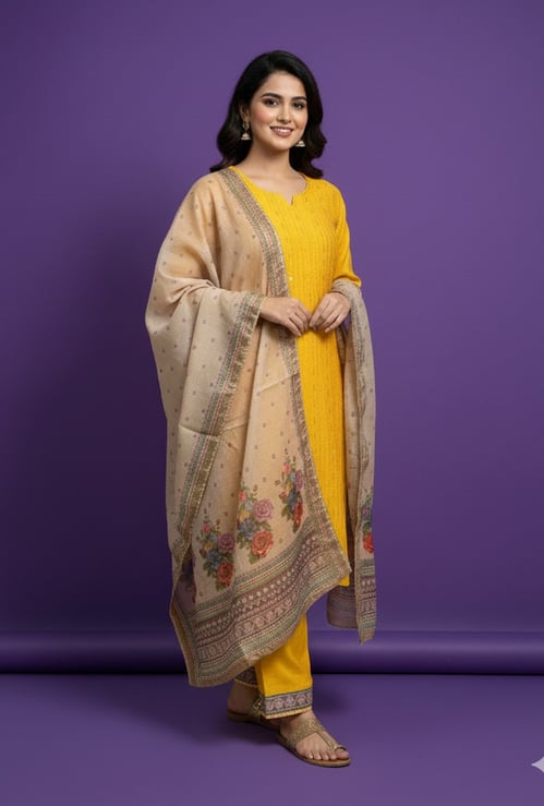 SPAN Embellished Straight Kurta Set