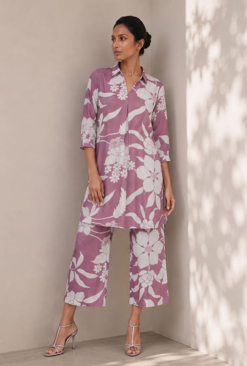 MELANGE Floral Print Kurta Set