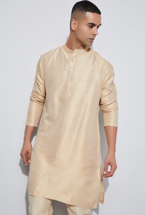 MELANGE Textured Straight Kurta