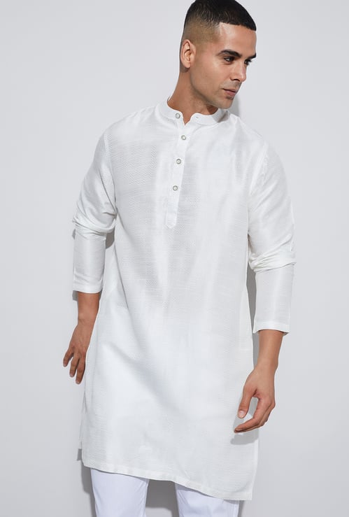 MELANGE Textured Straight Kurta