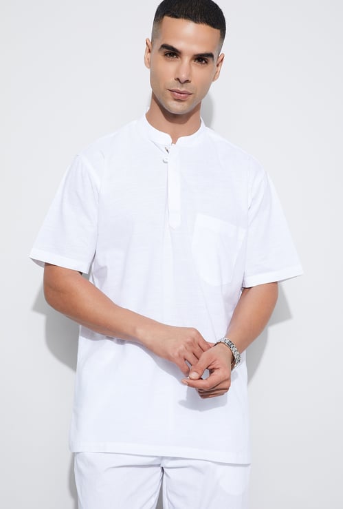 MELANGE Solid Short Straight Kurta