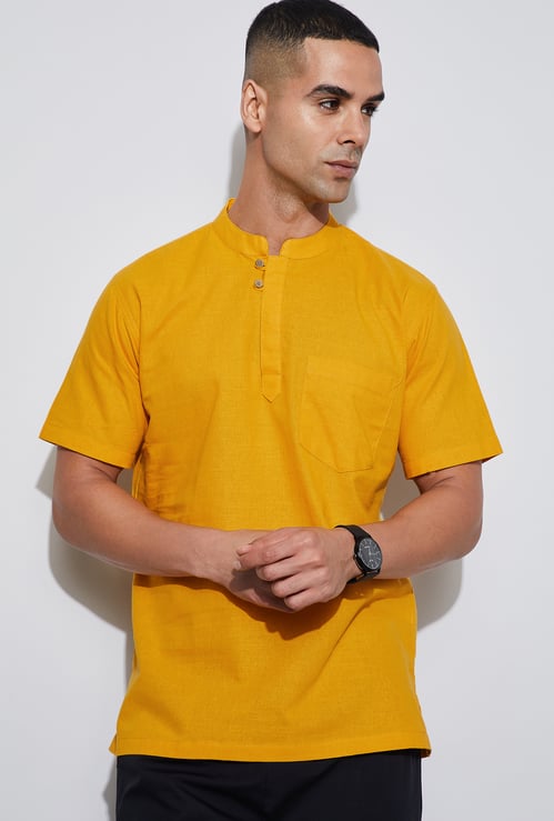 MELANGE Solid Short Straight Kurta