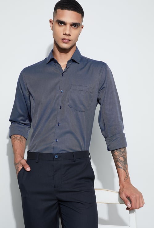 CODE Textured Regular Fit Formal Shirt