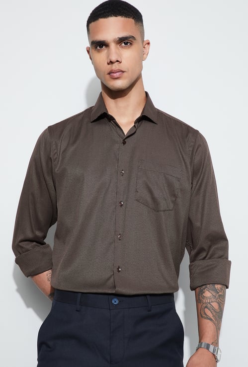 CODE Textured Regular Fit Formal Shirt