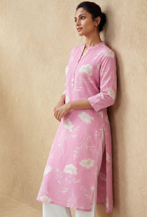 MELANGE Floral Print Straight Kurta