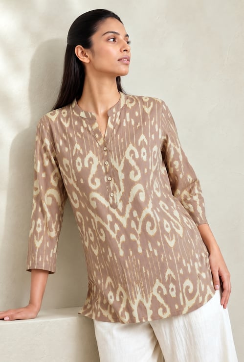 MELANGE Ikat Motif Print Straight Kurti