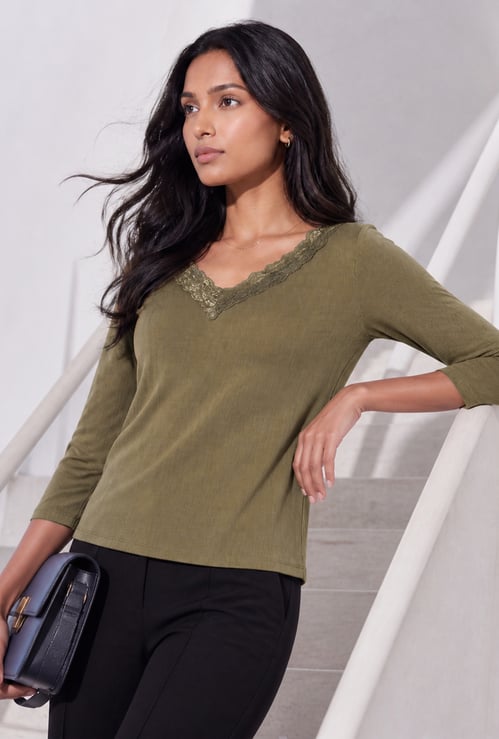 CODE Lace Trim T-shirt
