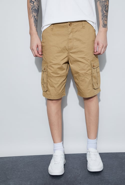 FAME FOREVER Solid Cargo Shorts