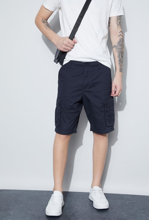 FAME FOREVER Solid Cargo Shorts