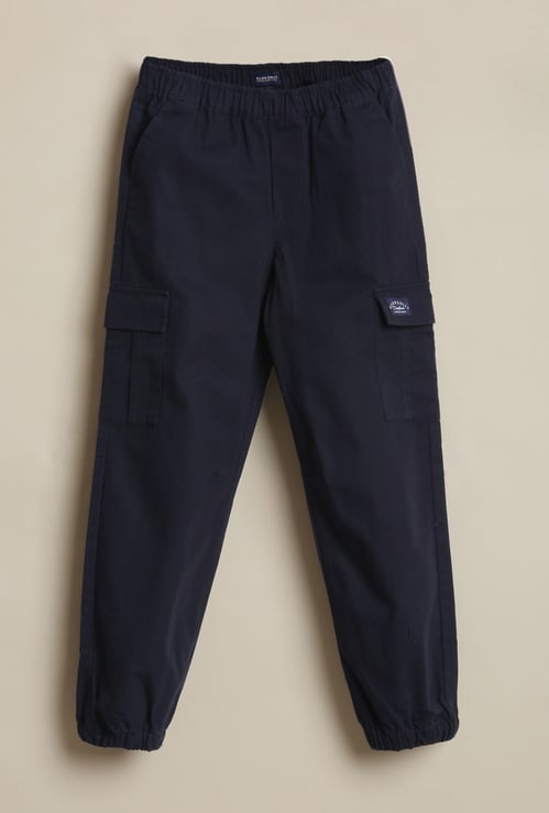 ALLEN SOLLY Boys Solid Cargo Joggers