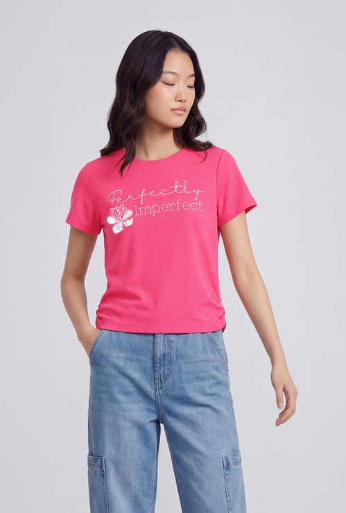 FAME FOREVER Girls Embroidered T-shirt