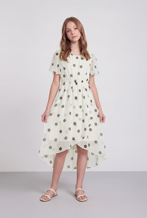 FAME FOREVER Girls Polka Dot A-Line Dress