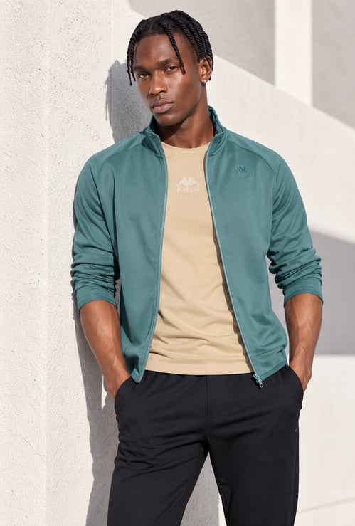 KAPPA Brand Print Zip Through Sweatshirt