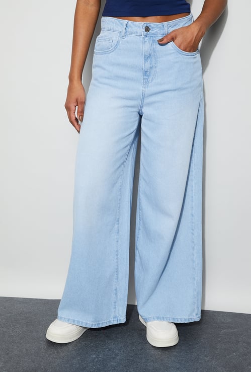 GINGER Solid High-Waist Jeans