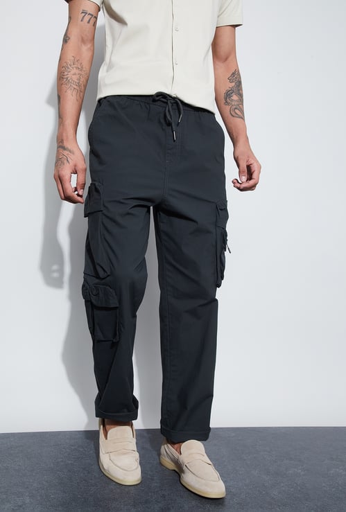 BOSSINI Solid Regular Fit Cargos